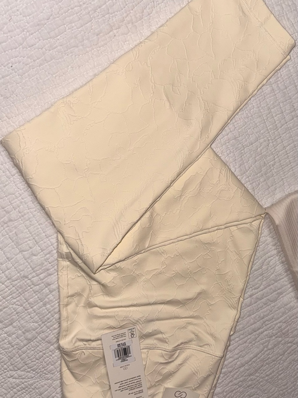CALIA by Carrie Underwood Cream Textured High Waist Leggings - Picture 4 of 8